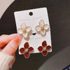 Hibiscus Dropped Glaze Flower Stud Earrings for Women Girl French Vintage Korean Wedding Romantic Jewelry Gifts - Image 2