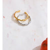 Minimalist Stainless Steel Hammer Metal Twisted Open Ring for Women Finger Jewelry - Image 6