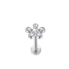 Flower Cluster Cartilage Piercing Stud with Clear Stone Accents - Image 10
