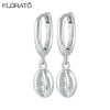 Silver Needle Gold-color Hoop Earrings for Women Shell Pendants Earrings Jewelry Gifts - Image 23