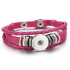 Leather 18MM Snap Button Bracelet Bangle Handmade Braided Leather Snap Bracelets for Women Men Buttons Jewelry - Image 34