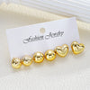 Chunky Gold-Tone Hoop Earring Set 6 Pairs - Image 7