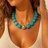 Colorful Resin Bead Necklace with Chunky Cylindrical Beads - Image 6