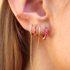 3pcs Colorful Zirconia Chain Earrings Set for Women Two Hole Round Circle Curvy Gold Color Hoop Earring Wedding Jewelry - Image 3