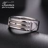 Lemegeton Simple Line Stainless Steel Charm Ring Silver Ring Men and Women Couple Wedding Gift - Image 2