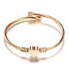 Girls Gold Color Stainless Steel Heart Bracelet Bangle With Letter Initial Alphabet Charms Bracelets For Women - Image 34