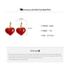Red Heart Ear Buckle Hoop Earrings for Women Delicate Drip Glaze Peach Heart Design Earring Daily Party Jewelry Gifts - Image 6