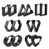 Black Hoops Earring for Men Geometric Rectangular Hexagon Triangle Pentagram Square Hoop Earring Women Jewelry - Image 1