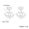 Two Hearts Stainless Steel Hoop Earrings For Women Gold color Sweet Simple Heart Dangle Stud Earring Jewelry Gift - Image 12