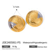 Gold Color And Silver Color Tone Earrings Fluted Square Fan Mixed Metal Earrings Two Tone Art Deco Revival Modernist Stat - Image 10