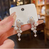 Classic Elegant Imitation Double Pearl Dangle Earrings For Women Crystal Long Tassel Drop Earring Wedding Jewelry Gifts - Image 8