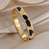 Vintage Leopard Print Woven Wave Stainless Steel Bangle for Women Golden Spring Bracelet Charm Jewelry Accessories - Image 4