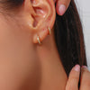 Clear Stone Pave Huggie Hoop Earrings in Stainless Steel - Image 23