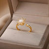 Ring For Women Stainless Steel Sun Pendant Spinner Fidget Finger Rings Birthday Jewelry Gift - Image 2