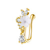 Flower Heart Butterfly Moon CZ Dangle Body Piercing Jewelry L Shaped Nose Stud Nose Rings Nose Ring Studs - Image 7