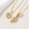 2Pcs Full CZ Zircon Iced Crystal Initial Letter Flower Necklace Women Copper A-Z Alphabet Pendant Couple Jewelry Birthday Gifts - Image 7