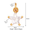 Cute Colourful Star Snowflake Sun FLowers Gold Charm Pendant, Cubic Zirconia CZ Paved,Jewelry Necklace Accessories - Image 5