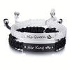 2 Pcs Handmade White Black Braided Rope Bracelet Set Adjustable Stainless Steel Couple Bracelets Valentine's Day Gifts - Image 8