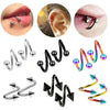 2pc/set Steel Spiral Twisted Lip Ring Nose Rings 16 Gauge Ear Cartilage Helix Piercing Body Accessories Jewelry Gift - Image 1