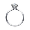 Silver Simple Engagement Wedding Rings for Women Cubic Zirconia Ring Bridal Jewelry Gift - Image 6