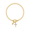 Zircon Cross Charm Bracelet for Women Stackable Birthstone Bracelet Stainless Steel Beaded Stretch Hand Chain Jewelry Girlfriend - Image 8