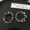 Irregular Twisted Hoop Earrings with Sculptural Metal Profile - Image 10