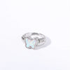 Net red wind series Love butterfly flower Aobao rainbow stone ring copper plated - Image 10