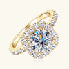 Brilliant Halo Ring 8mm D Engagement Wedding Finger Rings Gold for Women with - Image 11