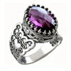 Silver Purple Cubic Zirconia Ring for Women Vintage Party Accessory Noble Finger Temperament Jewelry Gifts - Image 2