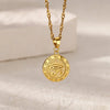 Pendant Necklace with Textured Chain and Multiple Charm Designs - Image 15
