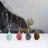 1pc Stone Irregular Pendant Necklace Pink Crystal Amethyst Tiger Eye Necklace Pendant for Women Couple Jewelry Gift - Image 1
