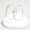 Shiny Big Circel Cross Hoop Earrings for Women Rhinestones Ear Buckles Earrings Geometric Ear Rings Jewelry - Image 7