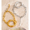 Stainless Steel Oval Chain Statement Bracelet Bangle Metal Attractive Wrist Jewelry Accessories - Image 6