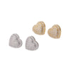 Charm Love Heart Stud Earrings For Women Gold Silver Color White Zircon Bridal Wedding Ear Studs Daily Party Jewelry Gift - Image 5