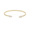 Gold Plated Geometric Women Jewelry Sparking Tear Drop CZ Wrap Open Adjusted Cuff Bangle - Image 7