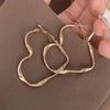 Twist Metal Heart Hoop Earrings for Women Golden Silver Color Hollow Out Big Love Earrings Brief Street Romantic Jewelry as Gift - Image 4