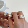 Silver Rings For Women Vintage Handmade Adjustable White Stone Ring Band Female Gift - Image 3