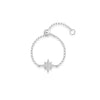 Silver Octagonal Star/Round/Petal Zircon Charms Finger Rings For Women Adjustable Opening Chain Ring Jewelry - Image 20