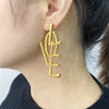 Unique Design Imitation Letters Love Geometric Pendant Earrings Jewelry Ladies Metal Simple Personality Jewelry Gifts - Image 1