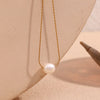 Minimalist Freshwater Pearl Chain Gold Plated Pendant Necklace 316L Stainless Steel Accessories - Image 11