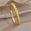 Vintage Gold Plated Stainless Steel Cuff Bangle for Women Stone Twisted Wrap Wristband Bracelets Party Jewelry - Image 9
