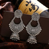 Retro Ethnic Silver Color Turkish Jhumka Earrings For Women Pearl Tassel Classic Carved Indian Earrings Jewelry - Image 15