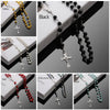 Vintage Cross Necklace Rosary Beads Chain Jesus Crucifix Virgin Mary Pendant Chain Jewelry Necklace - Image 5