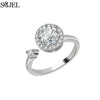 Rose Flower Rotating Ring For Women Spinner Fidgets Heart Charm Adjustable Open Rings Star Moon - Image 27