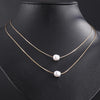 Double-Layer Snake Chain Choker Necklace with Imitation Pearl Pendant in Gold-Tone - Image 10
