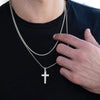 Stainless Steel Cross Pendant Necklace for Men with Rope Cuban or Box Chain - Image 2