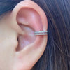 Silver Color Zircon Ear Cuff Earring for Woman No Piercing Ear Wrap C shape Clip Earring Summer Jewelry Stack - Image 1