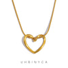 Dainty Gold Color Heat Love Pendant Collar Necklace Stainless Steel Jewelry Gift for Her - Image 1