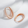 Glossy Hoop Earrings Rose Gold Color Simple Square Earrings For Women Daily Jewelry - Image 4