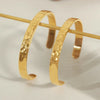 Gold Plated Titanium Steel Bracelet Irregular Concave Convex Hammer Surface Non Allergic Bangle Jewelry for Women - Image 3